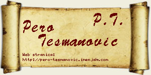 Pero Tešmanović vizit kartica